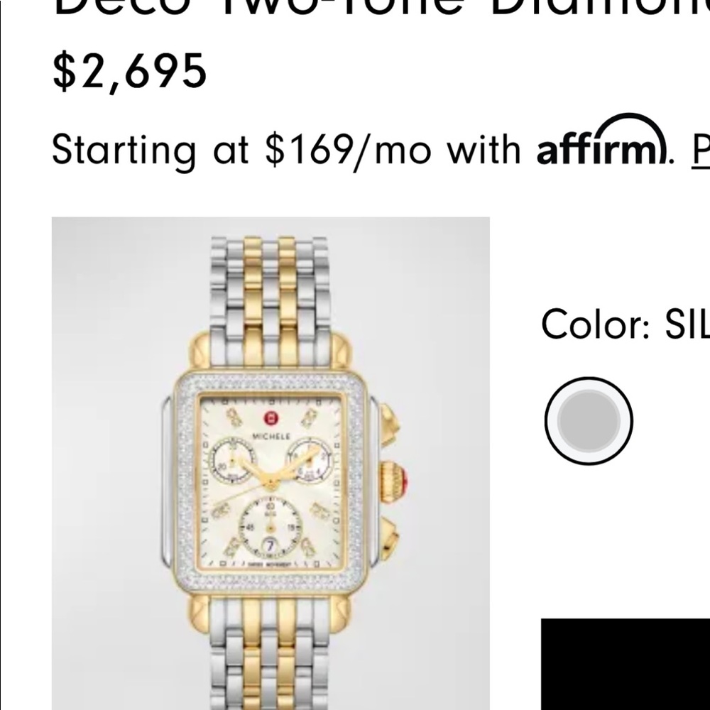 Michelle Watch with diamonds two tone gentle used